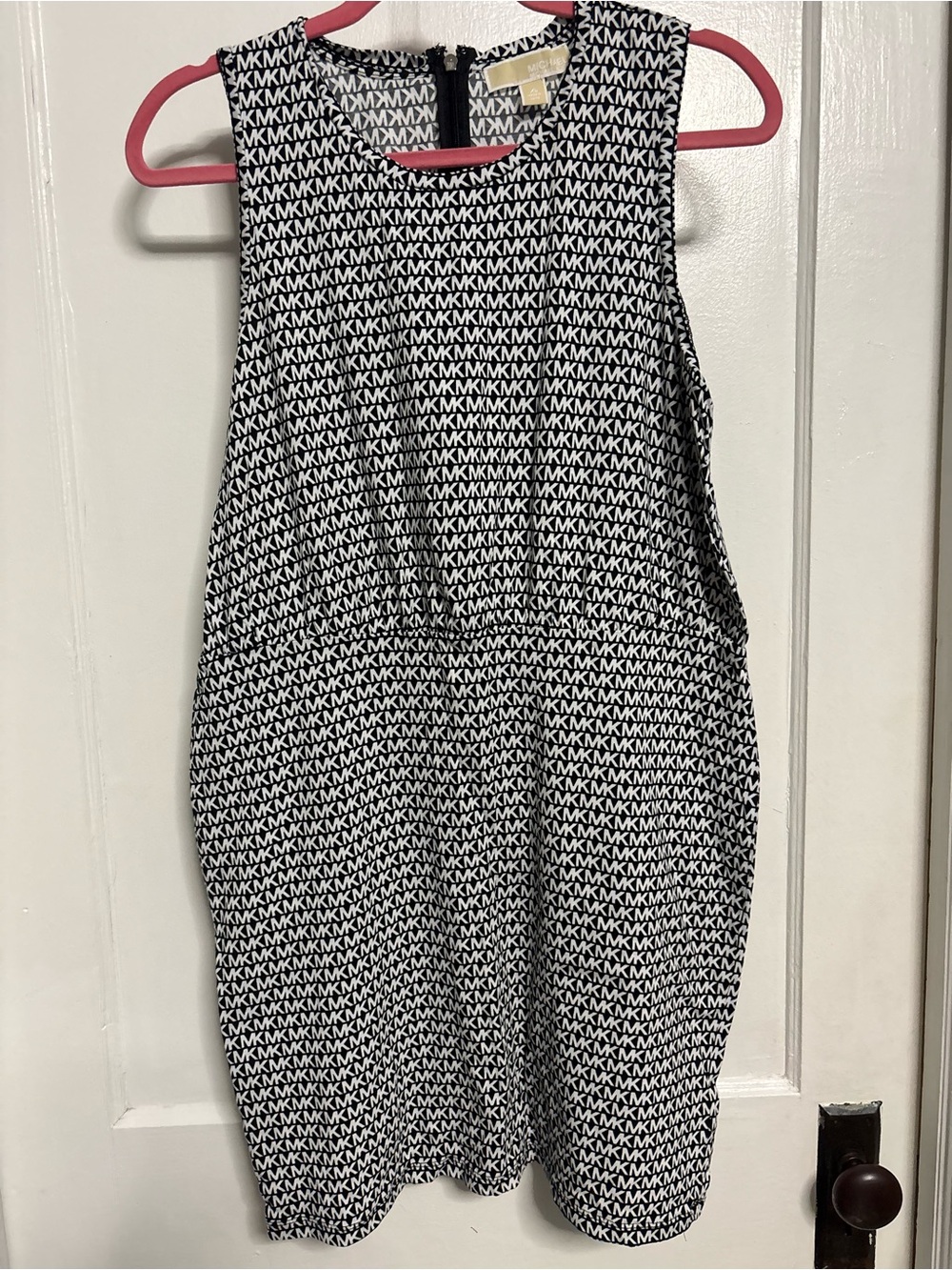 MICHAEL Michael Kors Black and White MK Logo Dress